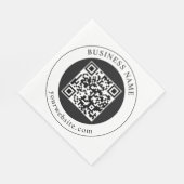 Serviette En Papier Code QR avec nom d'entreprise modifiable (Coin)