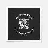 Serviette En Papier Code QR avec nom d'entreprise Texte circulaire gra (Devant)