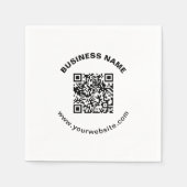 Serviette En Papier Code QR avec nom d'entreprise Texte circulaire gra (Devant)