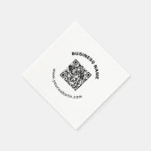 Serviette En Papier Code QR avec nom d'entreprise Texte circulaire gra (Coin)