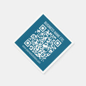 Serviette En Papier Code QR bleu océan modifiable (Coin)