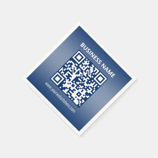 Serviette En Papier Code QR | Bleu (ou toute couleur) (Coin)