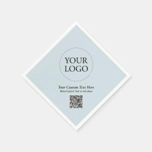 Serviette En Papier Code QR de logo d'entreprise personnalisé bleu pou