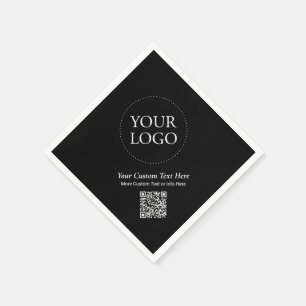 Serviette En Papier Code QR de logo d'entreprise personnalisé simple p