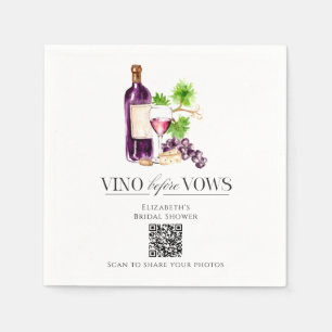 Serviette En Papier Code QR de partage de photos pour la soirée de mar