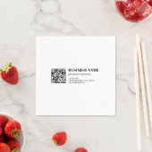Serviette En Papier Code QR d'entreprise & Texte rétro-moderne modifia (En situation)