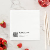 Serviette En Papier Code QR d'entreprise & Texte Rétro-Moderne Modifia (En situation)
