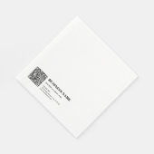 Serviette En Papier Code QR d'entreprise & Texte Rétro-Moderne Modifia (Coin)