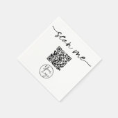 Serviette En Papier Code QR élégant moderne blanc (Coin)