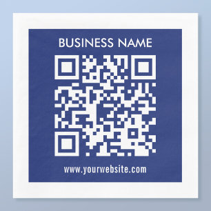 Serviette En Papier Code QR (généré instantanément) modifiable Bleu