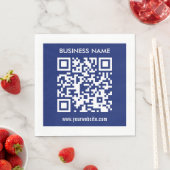 Serviette En Papier Code QR (généré instantanément) modifiable | Bleu (En situation)