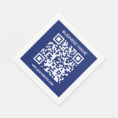Serviette En Papier Code QR (généré instantanément) modifiable | Bleu (Coin)