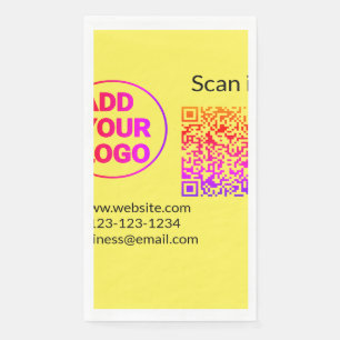 Serviette En Papier Code QR minimal simple ajouter un logo scanner nom