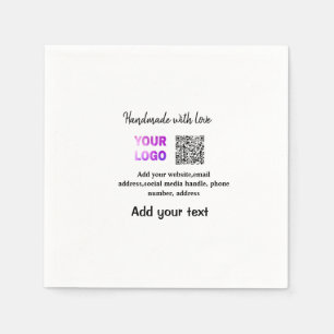 Serviette En Papier Code QR minimaliste simple ajouter un logo nom de