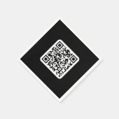 Serviette En Papier Code QR moderne éditable | Noir Blanc ou toute cou (Coin)