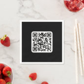 Serviette En Papier Code QR moderne modifiable | Blanc noir ou toute c (En situation)