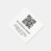 Serviette En Papier Code QR moderne Nom commercial ou logo (Coin)