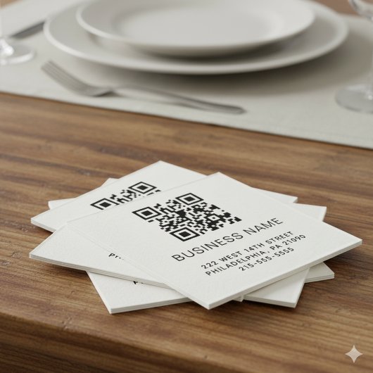 Serviette En Papier Code QR moderne Nom commercial ou logo