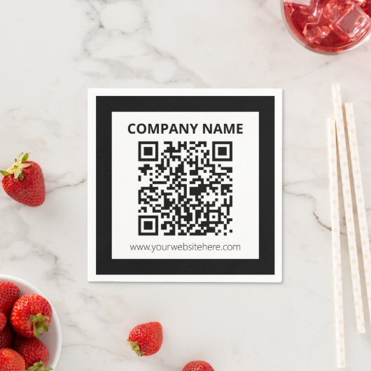 Serviette En Papier Code QR modifiable et conception personnalisée sim (En situation)