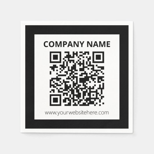 Serviette En Papier Code QR modifiable et conception simple personnali (Devant)
