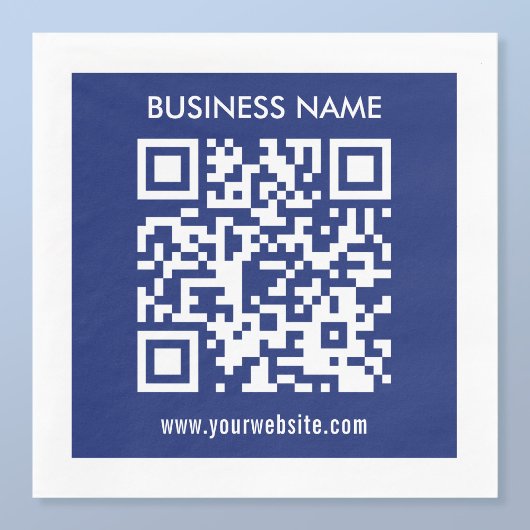 Serviette En Papier Code QR modifiable (généré instantanément) | bleu