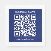 Serviette En Papier Code QR modifiable (généré instantanément) | bleu  (Devant)