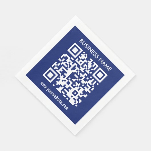 Serviette En Papier Code QR modifiable (généré instantanément) | bleu (Coin)