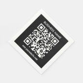 Serviette En Papier Code QR modifiable (généré instantanément) | Noir (Coin)