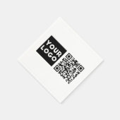 Serviette En Papier Code QR modifiable & logo ou image de votre entrep (Coin)