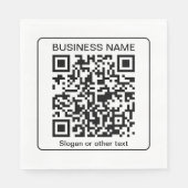Serviette En Papier Code QR numérisable modifiable + votre nom d'entre (Devant)