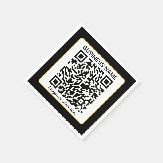 Serviette En Papier Code QR numérisable modifiable + votre nom d'entre (Coin)