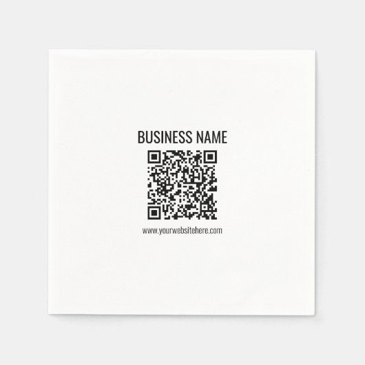 Serviette En Papier Code QR personnalisable et nom commercial (Devant)