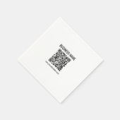 Serviette En Papier Code QR personnalisable et nom commercial (Coin)