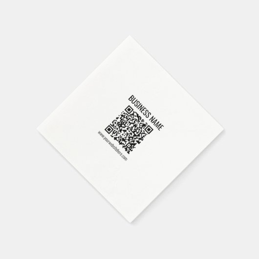Serviette En Papier Code QR personnalisable et nom commercial (Coin)