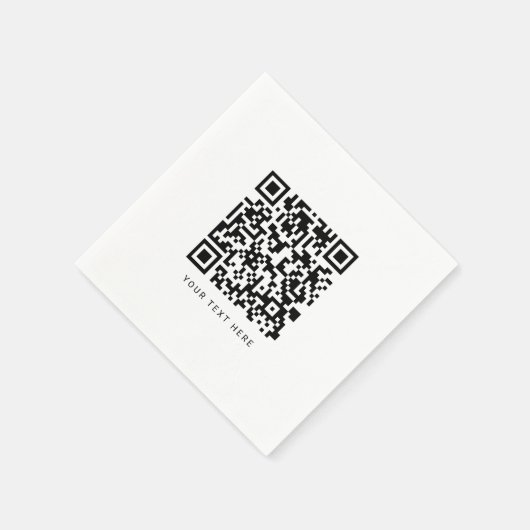 Serviette En Papier Code Qr personnalisé et texte (Coin)