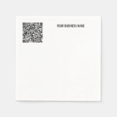 Serviette En Papier Code QR personnalisé et texte de votre entreprise (Devant)