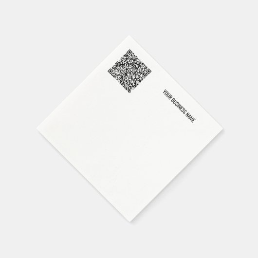 Serviette En Papier Code QR personnalisé et texte de votre entreprise (Coin)