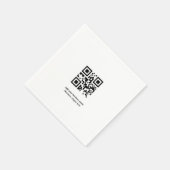 Serviette En Papier Code QR personnalisé simple ajouter votre nom logo (Coin)