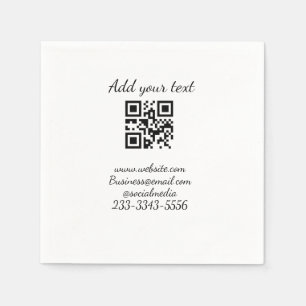 Serviette En Papier code QR personnalisé simple ajouter votre nom text