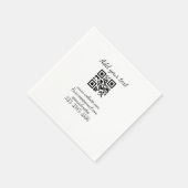 Serviette En Papier code QR personnalisé simple ajouter votre nom text (Coin)