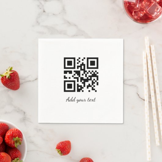 Serviette En Papier code QR personnalisé simple ajouter votre nom text (En situation)