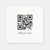 Serviette En Papier code QR personnalisé simple ajouter votre nom text (Devant)
