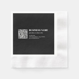 Serviette En Papier Code QR personnalisé & Texte rétro-moderne modifia