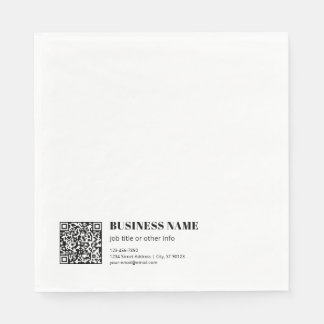 Serviette En Papier Code QR personnalisé & Texte rétro-moderne modifia