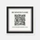 Serviette En Papier Code QR professionnel | Noir & Blanc (Devant)