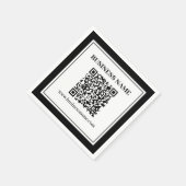 Serviette En Papier Code QR professionnel | Noir & Blanc (Coin)