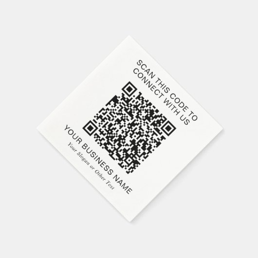 Serviette En Papier Code QR promotionnel (Coin)
