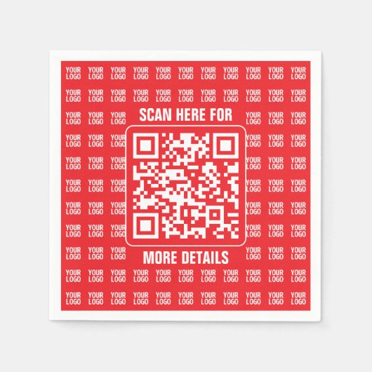 Serviette En Papier Code QR promotionnel (modifiable) avec Motif Logo (Devant)