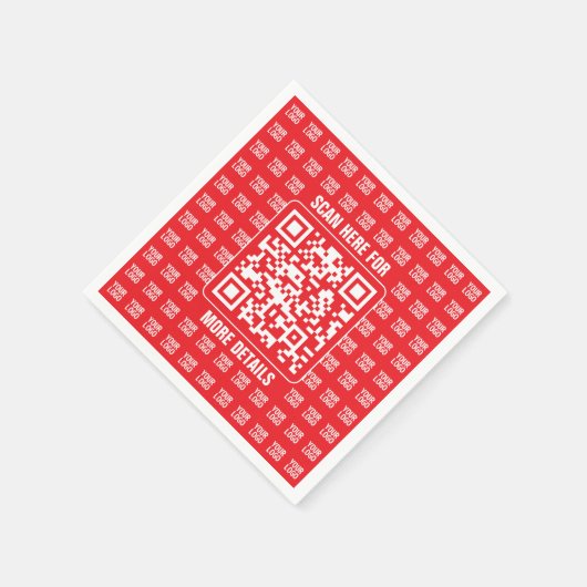 Serviette En Papier Code QR promotionnel (modifiable) avec Motif Logo (Coin)