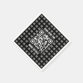 Serviette En Papier Code QR promotionnel (modifiable) plus motif de lo (Coin)